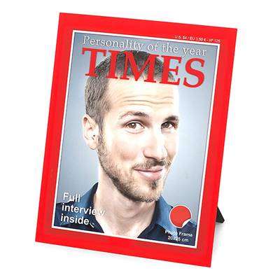 Cadre photo design magazine 'Times' rouge – 20 x 25 cm