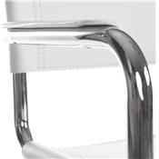 Chaise design à accoudoirs pour bureau ou salle de réunion 'STANDARD' blanche pieds en métal chromé