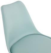 Chaise scandinave design 'Sueden' bleue avec 4 pieds en bois naturel
