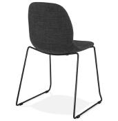 Chaise design empilable 'Teknik Black' en tissu gris foncé pieds tréteaux en métal noir