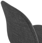 Chaise design empilable 'Teknik White' en tissu gris foncé pieds tréteaux en métal blanc