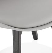 	Chaise design 'Blackstad' grise avec 4 pieds en bois noir