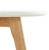 Tables basses scandinaves gigognes rondes 'Mukavä' plateau en bois blanc 3 pieds en bois - Ø 50 cm