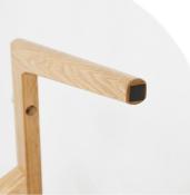 Table basse scandinave ronde 'Kölmy' plateau en verre 3 pieds en bois – Ø 90 cm