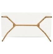 Table basse scandinave rectangulaire 'Kaffetäbel' plateau verre 4 pieds bois – 120 x 60 cm