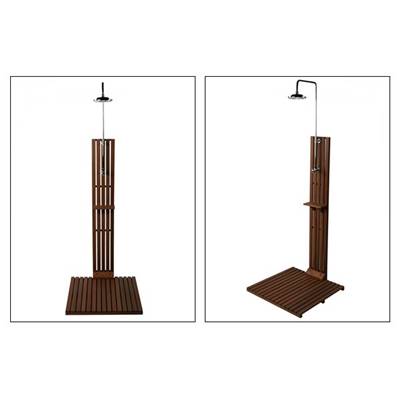 Douche de jardin 'Wood' structure en bois marron