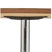 Table / table de réunion design ronde 'Mandlar' plateau bois pied central métal chromé – Ø 120 cm