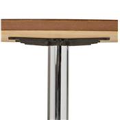 Table à diner / de réunion design ronde 'Mandlar' plateau bois pied central métal chromé – Ø 120 cm