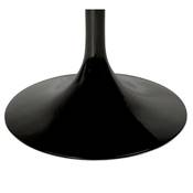 Table / table de réunion ronde 'Svart' verre trempé noir pied central métal noir – Ø 120 cm