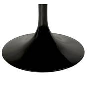 Table / table de réunion ronde 'Roundglass' en verre trempé noir pied central noir – Ø 120 cm
