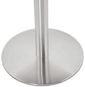 Petite table / table de réunion ronde 'Elea' noire en bois pied central acier brossé - Ø 90 cm