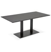 Table de salle à manger 'Tvillin Black' noire en bois pied central en fonte - 180 x 90 cm