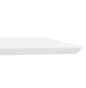 Table de salle à manger 'Tvillin' blanche en bois pied central acier brossé - 180 x 90 cm