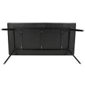 Table / bureau droit scandinave 'Rustik' noire plateau et 4 pieds en bois – 180 x 90 cm