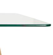 Table / bureau droit scandinave 'STORSKANÖR' plateau en verre 4 pieds en bois naturel - 180 x 90 cm