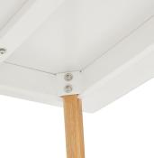 Table / bureau droit scandinave 'Bolnäss XL' en bois blanc 4 pieds bois naturel – 200 x 90 cm