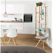 Etagère bibliothèque scandinave 'TOWER' tablettes en bois blanc structure et pieds en bois naturel