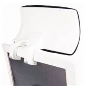 Fauteuil de bureau design à roulettes dossier haut 'TWICE' tissu noir structure blanche pieds blanc