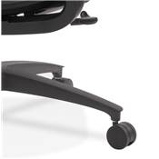 Fauteuil de bureau design à roulettes dossier haut 'OFFICE' tissu et tissu maillé noir pieds noir