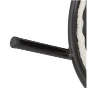 Fauteuil design de style moderne 'BIG SMALL' en tissu bouclé blanc avec 4 pieds en métal noir