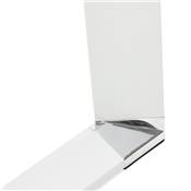 Grand bureau direction d'angle 'BUSINESS L - XL' bois blanc pieds blanc et chromé – 200 x 100 cm