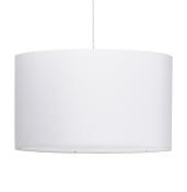 Suspension design cylindrique 'Lyster' en tissu blanc réglable en hauteur