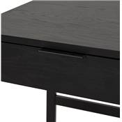 Petit bureau droit / table travail design 2 tiroirs 'BAMBIN' bois et pieds métal noir - 120 x 60 cm