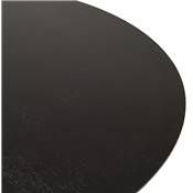 Table / table de réunion ronde design 'KONTUR BLACK XL' noire pied central en métal noir - Ø 120 cm
