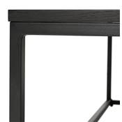 Grande table basse style industriel carrée 'FYRKANT' bois noir pieds métal noir - 110 x 110 cm