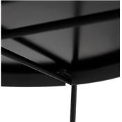 Table basse ronde 'ELEMENTO XL' plateau en verre noir 4 pieds en métal noir - Ø 80 cm