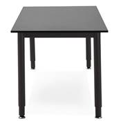 Table / bureau droit design 'VANIA' en bois noir pied central en métal noir – 160 x 80 cm
