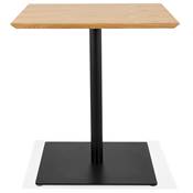Table de salle à manger carrée industriel 'RITH' en bois naturel pied carré en métal noir - 70 x 70 cm