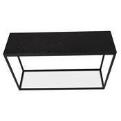 Table console style industriel rectangulaire 'HIGH FYRKANT" bois noir pieds métal noir - 120 x 35 cm