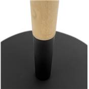 Table d'appoint guéridon ronde 'DUBELZON' tablette bois naturel pied central métal noir - Ø 40 cm