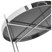 Table d'appoint guéridon pliable 'SMALL ELEMENTO' plateau miroir 4 pieds en métal chromé - Ø 40 cm