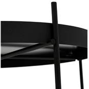 Table d'appoint guéridon pliable 'SMALL ELEMENTO' plateau en verre noir 4 pieds métal noir - Ø 40 cm