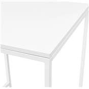 Table bar haute style industriel carré 'BISTRO' bois blanc 4 pieds métal blanc idéal proffesionnels