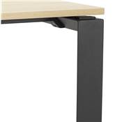 Table de réunion / bureau bench design 'LITTLE MEET' en bois pieds métal noir - 140 x 140 cm