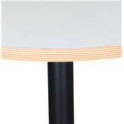 Table ronde 'KRUBBA' blanche en bois et pied central en métal noir à base carrée - Ø 80 cm