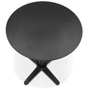 Table de salle à manger ronde pliante industriel 'BARRA 2.0' bois noir pied central en métal noir – Ø 68 cm