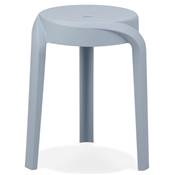 Tabouret bas design de style moderne empilable 'FIORI' en resine bleue claire