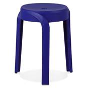 Tabouret bas design de style moderne empilable 'FIORI' en resine bleue foncée
