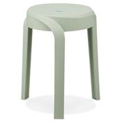 Tabouret bas design de style moderne empilable 'FIORI' en resine verte