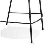 Tabouret de bar design à accoudoirs moderne 'CARINO' en velours bleu avec 4 pieds en métal noir