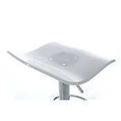 Tabouret de bar réglable design 'Aero' pivotant en plexiglass blanc pied central en métal chromé