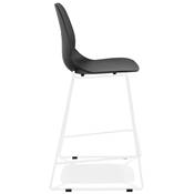 Tabouret de snack mi-hauteur empilable 'GREAT MINI' noir pieds tréteaux en métal blanc dossier haut