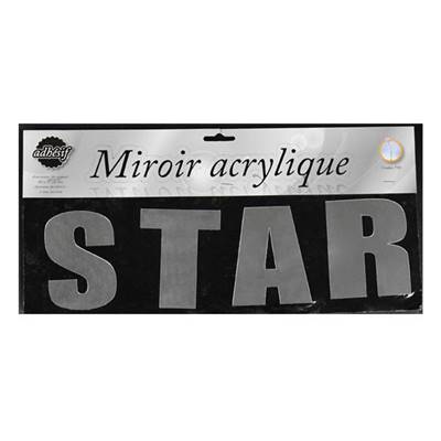 Sticker Lettres 'Star' déco murale effet miroir auto-adhésif