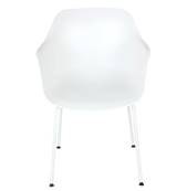 Chaise design à accoudoirs 'CONCEPT' blanche avec 4 pieds en métal blanc