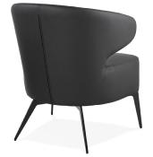 	Fauteuil lounge design à accoudoirs 'STEEL COBBE' noir pieds en métal noir