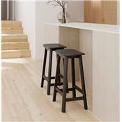 Tabouret de bar design de style scandinave 'BERE' assise avec 4 pieds en bois noir